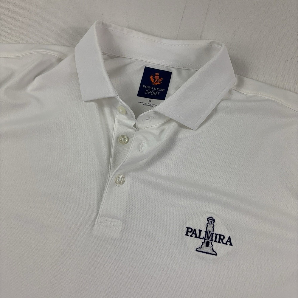 Donald Ross Polo Shirt Mens XL White Palmira Golf Knit Jersey Short Sleeve